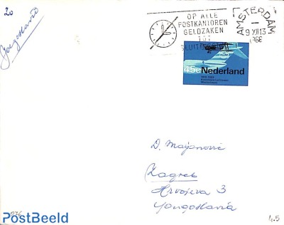 45c, KLM on cover