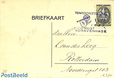 Card with special postmark: De Hofstadbloem, Houtrust