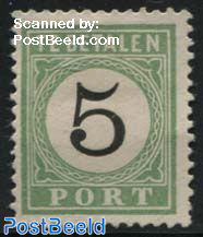 5c, Type I, Stamp out of set