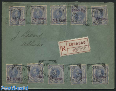 Local registered letter with 10X 2.5c overprint (NVPH No. 24)