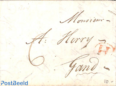 folding letter from Amsterdam to Gent