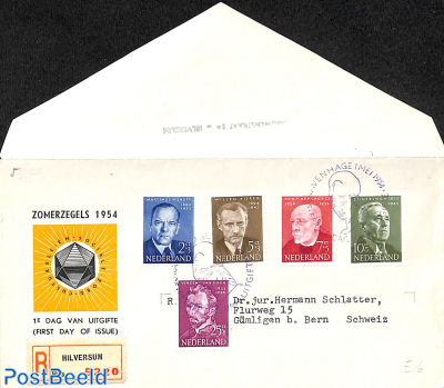 Famous persons FDC, open flap, typed address