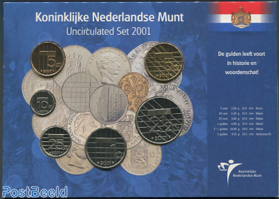 Official Uncirculated Set Netherlands 2001 in blister