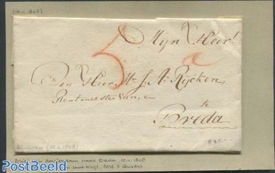 Folding letter from Amsterdam to Breda.