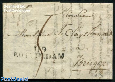 Folding letter from Rotterdam to Brugge