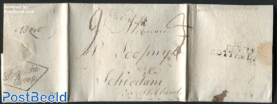 Letter from Rotterdam (Debourse) to Schiedam, postmark: Fransche Corresp.