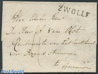Folding letter from Zwolle to Groningen