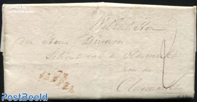 Letter from Zwolle via Meppel to Oldemarkt