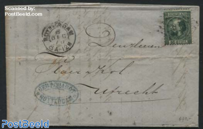Letter from Rotterdam to Utrecht with NVPH No. 10IA