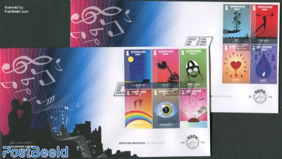 50 Years Music Top 40, 10v FDC (2 covers)
