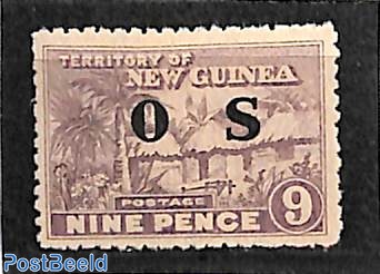 9d, O.S., Stamp out of set