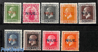 NIUE overprints on NZ stamps 9v