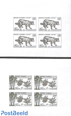 Nature 2v, Imperforated blocks032 m/s with 4 stamps
