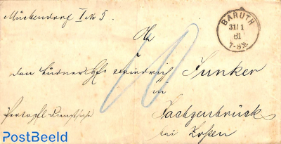 Folding letter from BARUTH to ZOSSEN