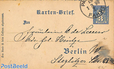 Berlin private post used card letter