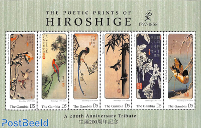 Hiroshige 6v m/s, birds on paintings
