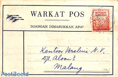 Warkat POst 20s to Malang