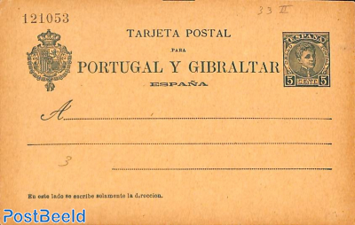 Postcard, 5c, with control number