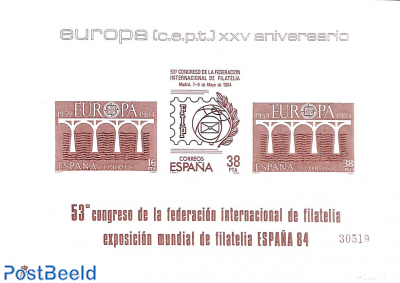 Europa, special sheet (not valid for postage)