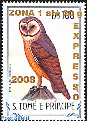 owl tyto alba thomensis, overprint