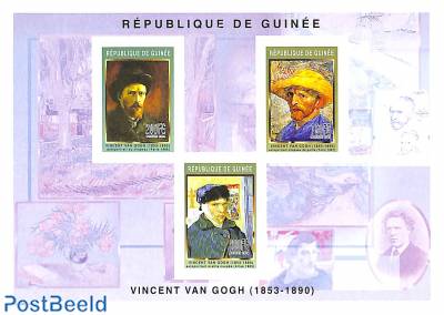 Vincent van Gogh 3v, imperforated