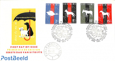 Animal protection 4v, FDC without address