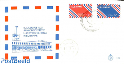 50 years Airmail 2v, FDC without address