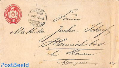 Envelope 10c from Basel to Appenzell