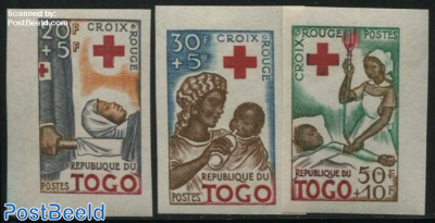 Red Cross 3v, imperforated