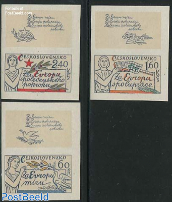European peace and co-operation 3v imperforated