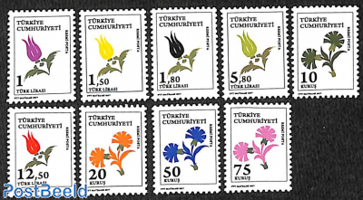 Official stamps, flowers 9v