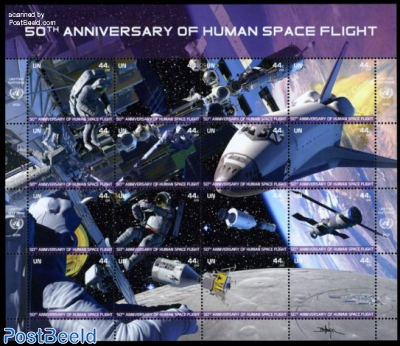 50th anniv. of human space flight 12v m/s
