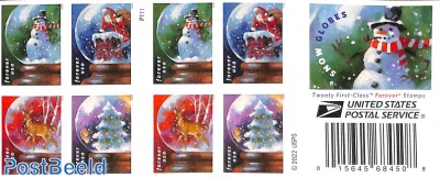 Christmas, Snow Globes booklet s-a, double sided