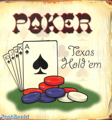Tin Plate, Poker Texas Hold'em, 36x36cm