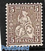 5c brown, Stamp out of set