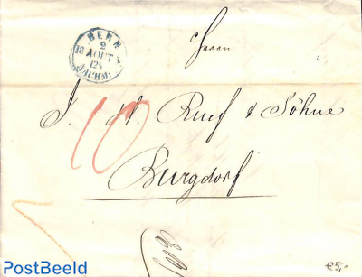 folding letter from Bern to Burgdorf