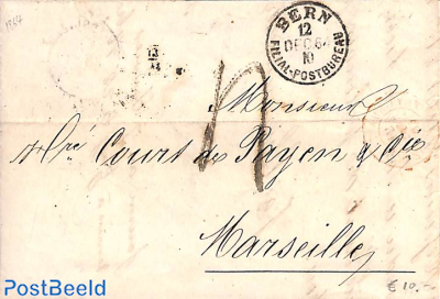 folding letter from Bern to Marseille