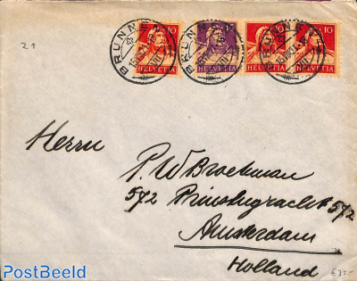 envelope from Brunnen to Amsterdam 