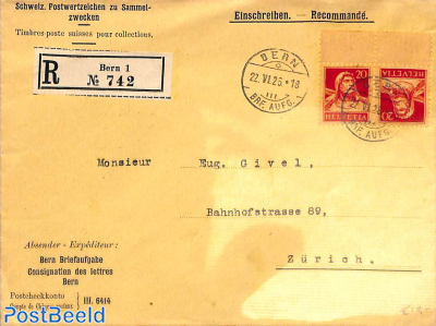 envelope to Zurich. Registered in Bern