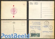 4 postcards with stamp pictures