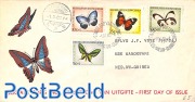 Butterflies 4v, FDC with address